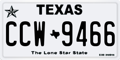 TX license plate CCW9466