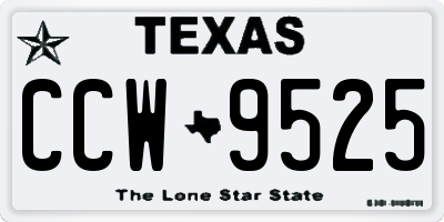 TX license plate CCW9525
