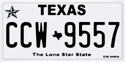 TX license plate CCW9557