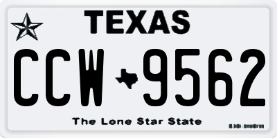 TX license plate CCW9562