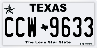 TX license plate CCW9633