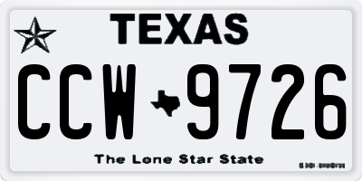 TX license plate CCW9726