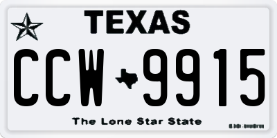 TX license plate CCW9915
