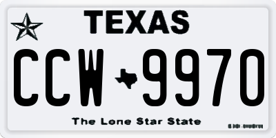 TX license plate CCW9970