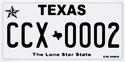 TX license plate CCX0002