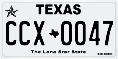 TX license plate CCX0047