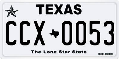 TX license plate CCX0053