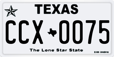 TX license plate CCX0075