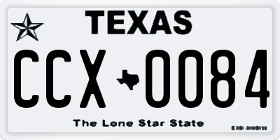 TX license plate CCX0084