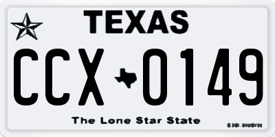 TX license plate CCX0149