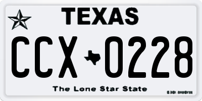 TX license plate CCX0228