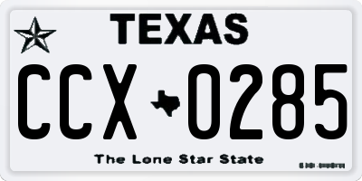 TX license plate CCX0285