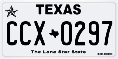 TX license plate CCX0297