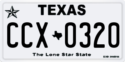 TX license plate CCX0320