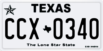 TX license plate CCX0340