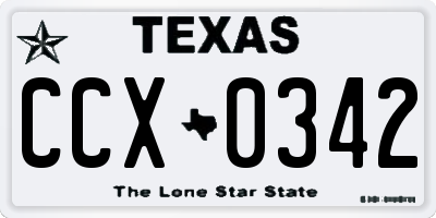 TX license plate CCX0342