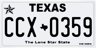 TX license plate CCX0359