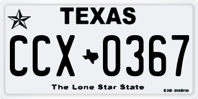 TX license plate CCX0367