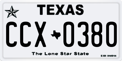 TX license plate CCX0380