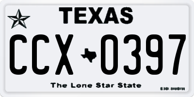 TX license plate CCX0397