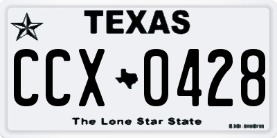 TX license plate CCX0428