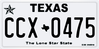 TX license plate CCX0475