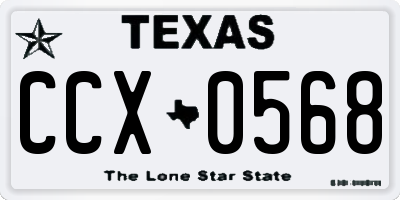 TX license plate CCX0568