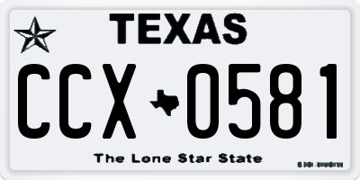 TX license plate CCX0581