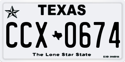 TX license plate CCX0674