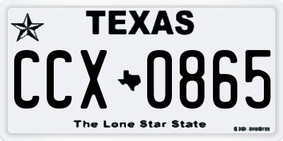 TX license plate CCX0865