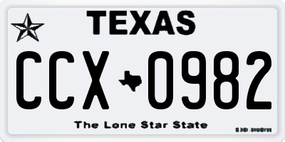 TX license plate CCX0982