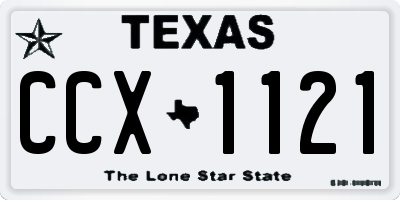 TX license plate CCX1121