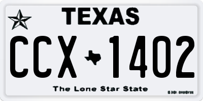 TX license plate CCX1402