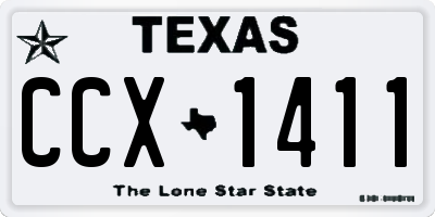 TX license plate CCX1411