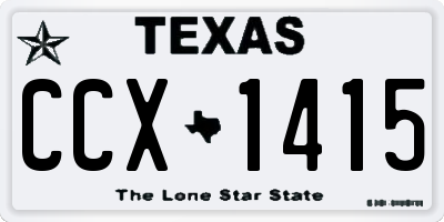 TX license plate CCX1415