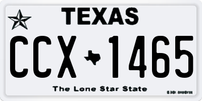 TX license plate CCX1465