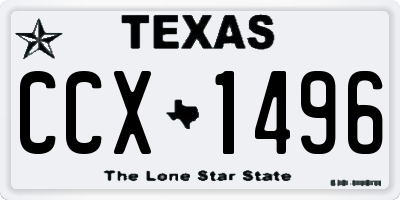TX license plate CCX1496