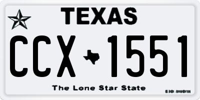 TX license plate CCX1551
