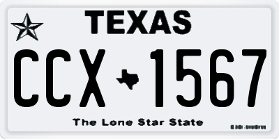 TX license plate CCX1567