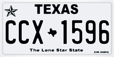 TX license plate CCX1596