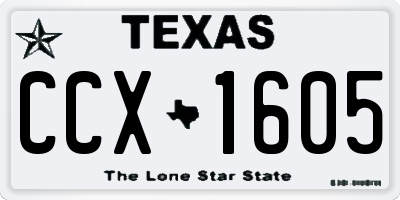 TX license plate CCX1605