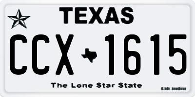 TX license plate CCX1615