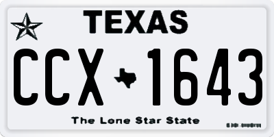 TX license plate CCX1643