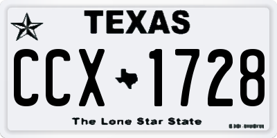 TX license plate CCX1728