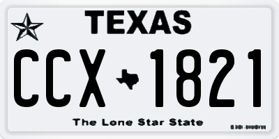 TX license plate CCX1821