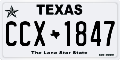 TX license plate CCX1847