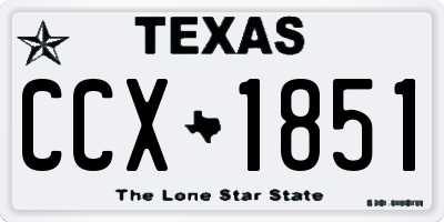 TX license plate CCX1851