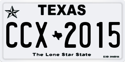 TX license plate CCX2015