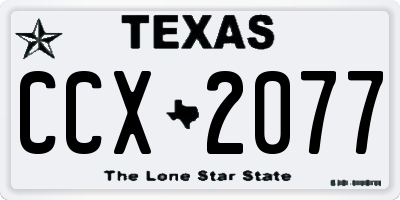 TX license plate CCX2077