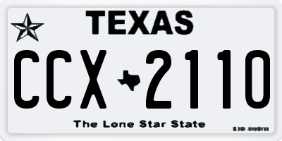 TX license plate CCX2110